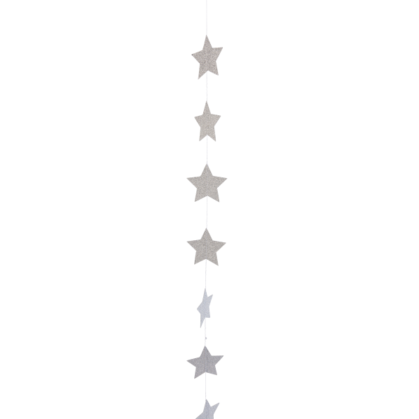 Hängedekor - Sterne silber - 1,5 m