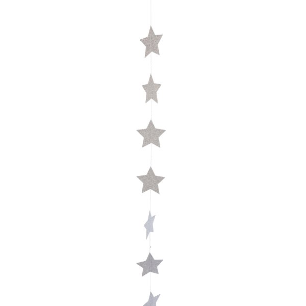 Girlande Sterne silber - 1,5 m