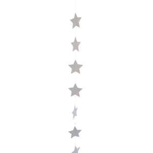 Hängedekor - Sterne silber - 1,5 m
