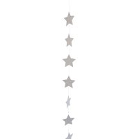 Girlande Sterne silber - 1,5 m