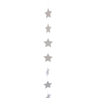 Hängedekor - Sterne silber - 1,5 m