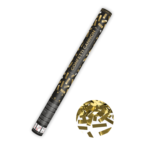 Konfettikanone Metallic Streifen Gold XL 60 cm