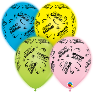 Motivballon-Set LED Ballons Happy Birthday Special Ass...