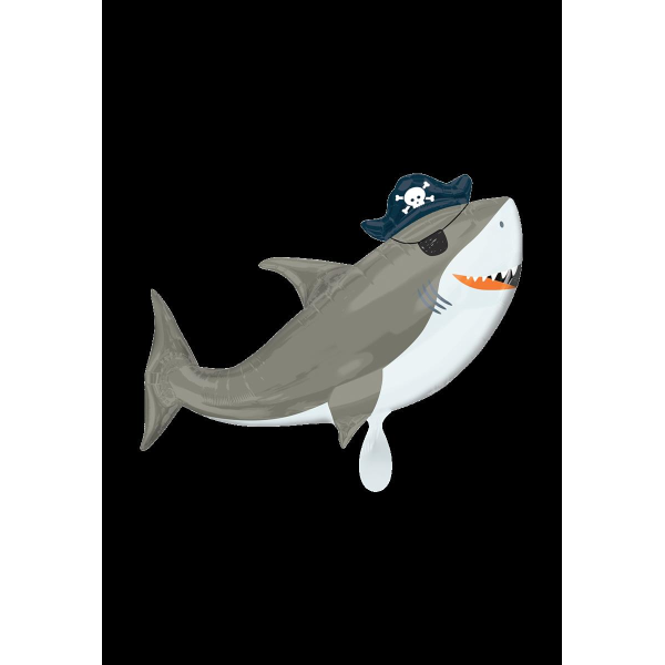 Folienballon - Figur Hai Pirat - XXL - 104 cm / 0,09 m³