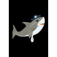Folienballon - Figur Hai Pirat - XXL - 104 cm / 0,09 m³
