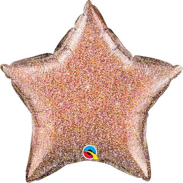 Folienballon - Stern rosegold glitter - S - 45 cm / 0,02...