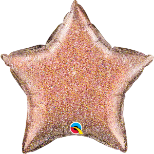 Ballon Stern rosegold glitter - S/Folie - 45cm/0,02m³
