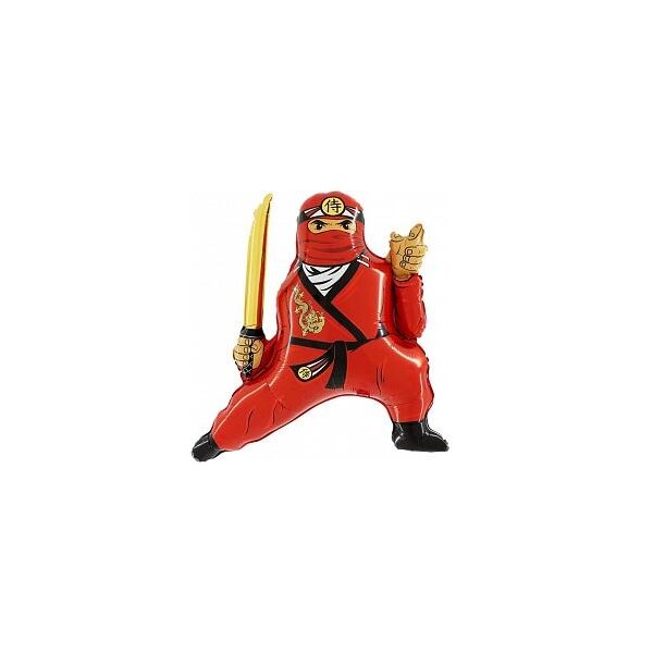 Folienballon - Figur Ninja rot - XXL - 68 cm / 0,07 m³