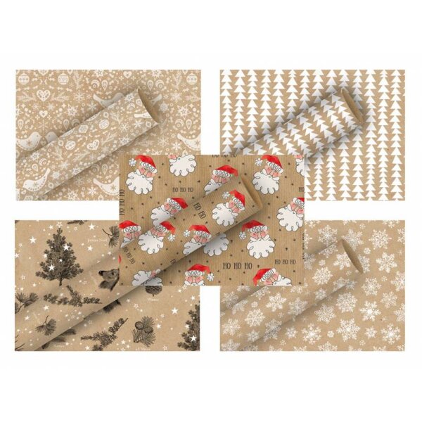 Geschenkpapier Weihnachten braun