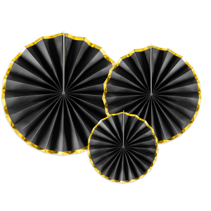 Dekofächer Elegant schwarz im Set (40 cm, 25 cm, 23 cm)