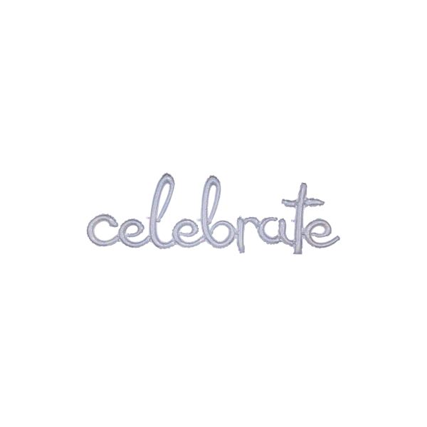 Folienballon - Schriftzug celebrate silber - 149x50 cm / Luft