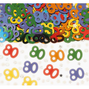 Konfetti Zahl 80 - bunt (15g)