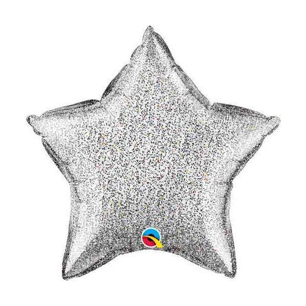 Ballon XS Stern Silber Glitter-Effect