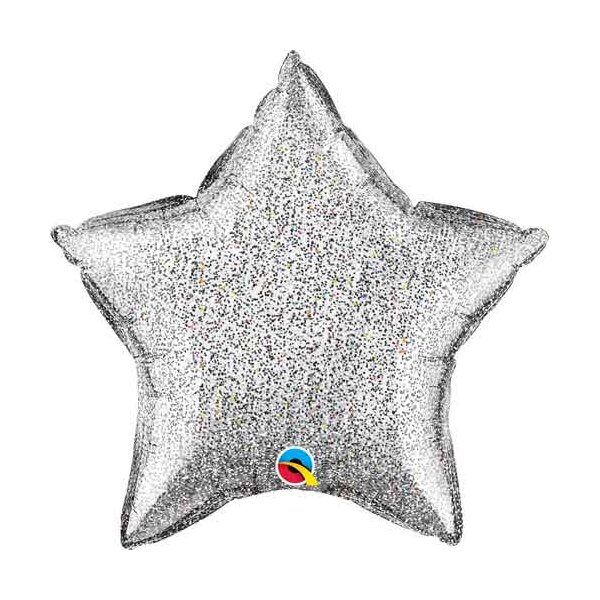 Ballon XS Stern Silber Glitter-Effect