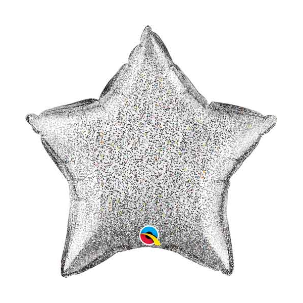 Ballon XS Stern Silber Glitter-Effect