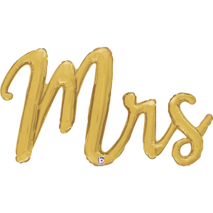Folienballon - Schriftzug Mrs gold - 112 cm / Luft