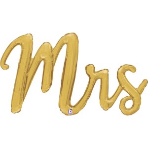 Ballon Schriftzug - Mrs - 112cm - gold - luft bef&uuml;llend