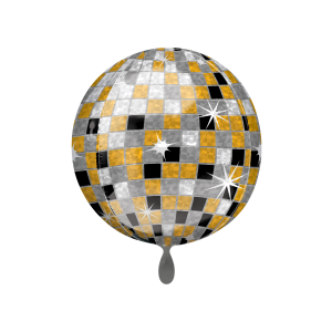 Ballon Disco Kugel Gold Silber Schwarz