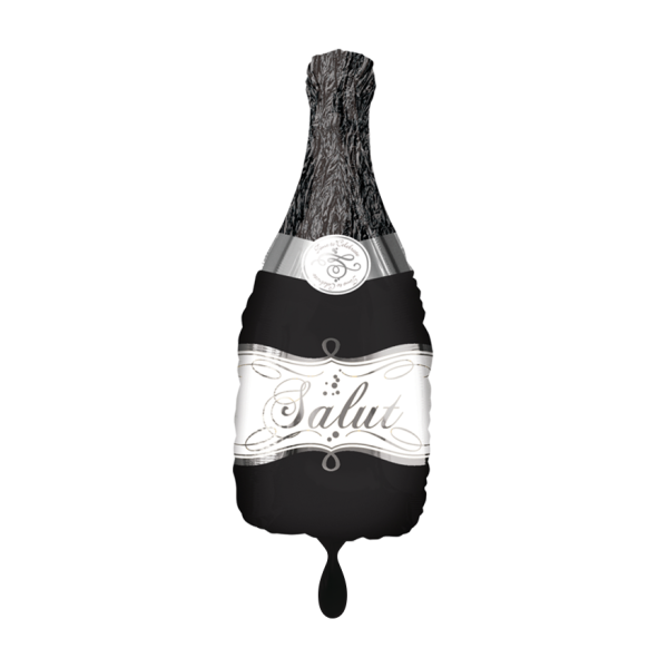 Folienballon - Figur Wine Bottle Black - XXL - 91 cm / 0,07 m³