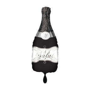 Folienballon Wine Bottle Black - XXL - 91cm/0,07m³