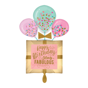 Folienballon Fabulous Birthday Gift - XXL - 81cm/0,07m³