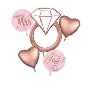 Folienballon - Figur Ring Rosegold - XXL - 76 cm / 0,07 cm