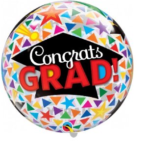 Single Bubble Ballon - Motiv Congrats Grad! - XL - 56cm/0,04m&sup3;