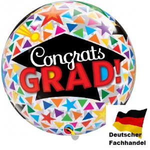 Single Bubble Ballon - Motiv Congrats Grad! - XL - 56cm/0,04m&sup3;