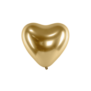 Herzballon glossy-gold- L/Latex - 30cm/0,02m³