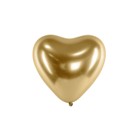 Herzballon glossy-gold- L/Latex - 30cm/0,02m³