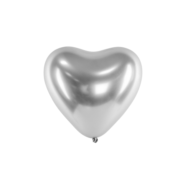 Herzballon Glossy Silber