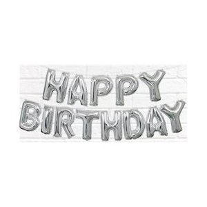 Ballon Buchstaben-Set - Happy Birthday, 40cm - silber -...