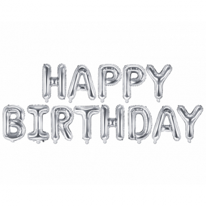 Folienballon - Buchstaben - Set Happy Birthday silber -...
