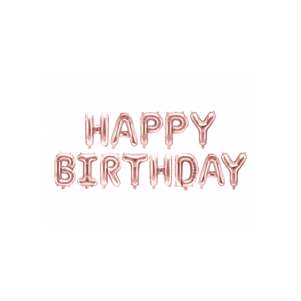 Folienballon - Buchstaben - Set Happy Birthday Rosegold -...