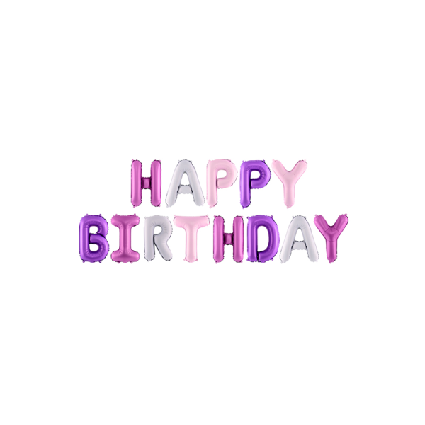 Ballon Buchstaben-Set Happy Birthday Trendy - S/Folie - Luft