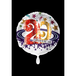 Folienballon - Motiv Zahl 20 Glückwunsch - S - 45 cm...