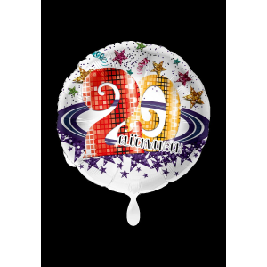 Folienballon - Motiv Zahl 20 Glückwunsch - S - 45 cm...
