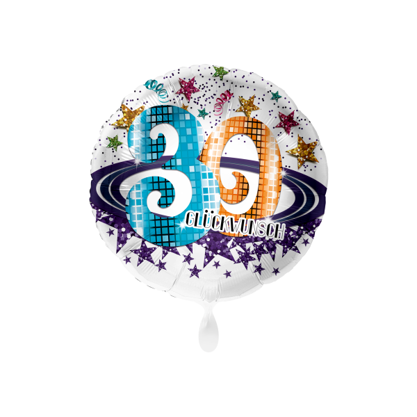 Folienballon - Motiv Zahl  30 Glückwunsch - S -...