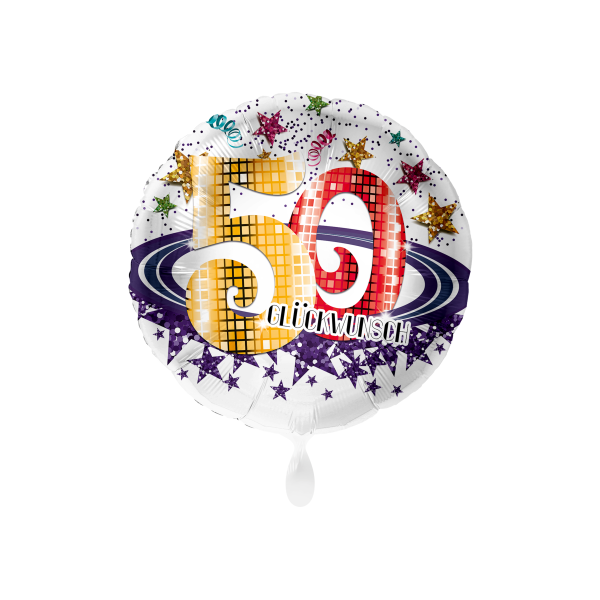 Folienballon Zahl 50 Glückwunsch - S - 45cm/0,02m³