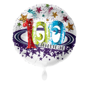 Folienballon - Motiv Zahl 100 Glückwunsch - S - 45...