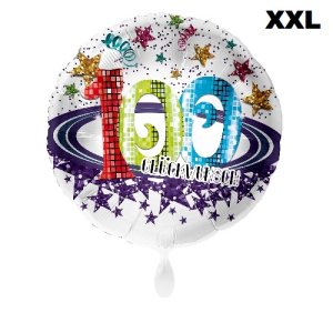 Ballon Zahl 100 Glückwunsch - XXXL/Folie -...