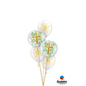 Folienballon - Motiv Golden Cross &amp; Greenery - S - 45cm/0,02m&sup3;