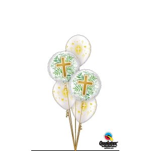 Folienballon - Motiv Golden Cross & Greenery - S - 45...
