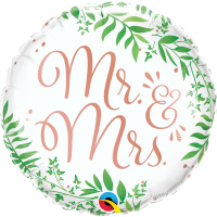 Folienballon - Mr. & Mrs Elegant Greenery - S - 45 cm / 0,03 m³