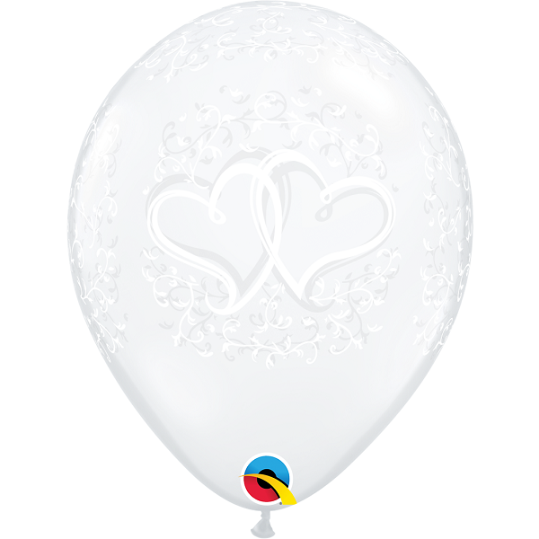 Motivballon Herzen weiß - transparent