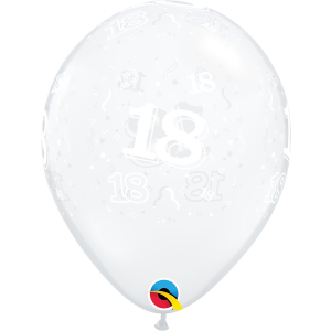 Latexballon - Motiv Zahl 18, transparent