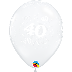 Latexballon - Motiv Zahl 40, transparent