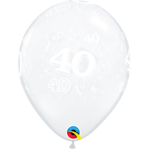 Latexballon - Motiv Zahl 40, transparent