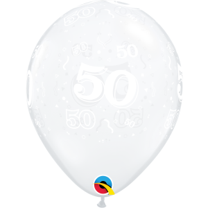 Latexballon - Motiv Zahl 50, transparent