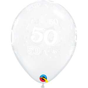 Latexballon - Motiv Zahl 50, transparent